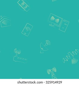 Seamless background with wi-fi symbols for your design