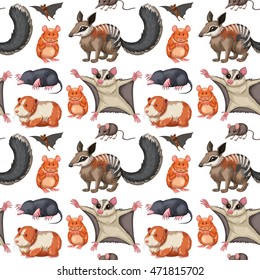 Seamless background with wild animals illustration