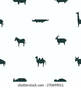 Seamless background with wild animals for your design