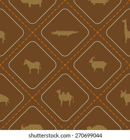 Seamless background with wild animals for your design