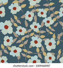 Seamless background with wild rose flowers