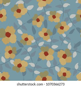 Seamless background with wild rose flowers