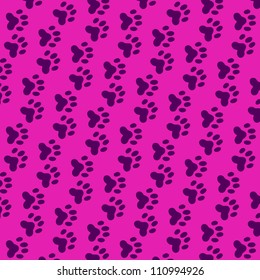 Seamless background of wildcat foils over purple