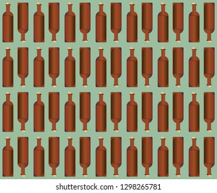 Seamless background with wine bottles. Retro Wine pattern for web, poster, textile, print and other design. Vector Illustration EPS 10