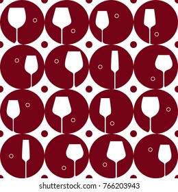 Seamless background with wine glasses. Element of design for the menu, winery, tasting, wine list. Vector illustration.