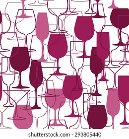 seamless background with wine glasses. Menu and restaurant background. Suitable for poster, promotional flyer, invitation, banner or magazine cover.