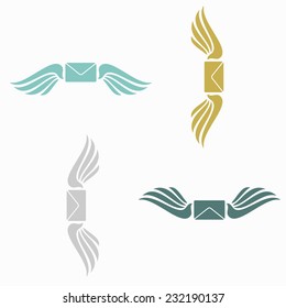 seamless background, wing, feather, angel, newsletter, envelope