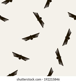 seamless background: wing, feather, bird