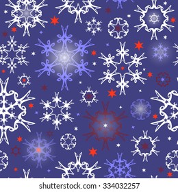 Seamless background for winter and christmas theme with snowflakes