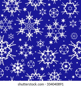 Seamless background for winter and christmas theme with snowflakes