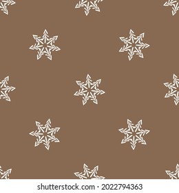Seamless background winter foliage gender neutral pattern. Whimsical minimal earthy 2 tone color. kids nursery wallpaper or boho cartoon fashion all over print.
