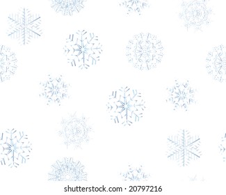 Seamless background with winter snowflakes for designer use