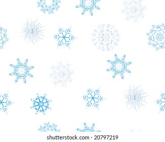 Seamless background with winter snowflakes for designer use
