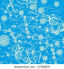 seamless background with winter snowflakes for your design