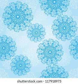 seamless background with winter snowflakes for your design