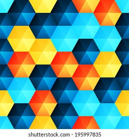 Seamless background wit relief plastic hexagons
