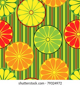 Seamless background withl sliced citrus fruits