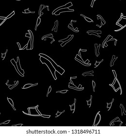 Seamless background with woman footwear. Summer pattern.