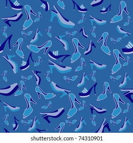 Seamless background with women shoes. Vector illustration.