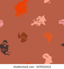 Seamless background with world continents for your design