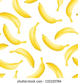 Seamless background with yellow bananas. Vector illustration.