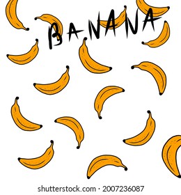 Seamless background with yellow bananas Vector. yellow banana bunch illustration