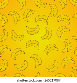 Seamless background with yellow bananas. Vector illustration. Eps 10