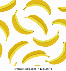 Seamless background with yellow bananas. Vector illustration.