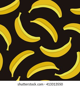 Seamless background with yellow bananas. Vector illustration.