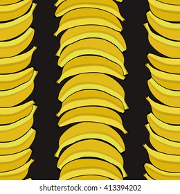 Seamless background with yellow bananas. Vector illustration.