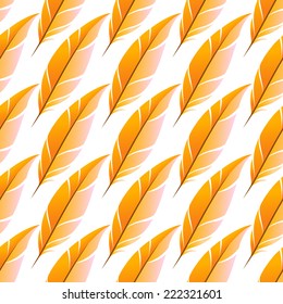 Seamless background with yellow feathers