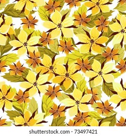 Seamless background with yellow florets