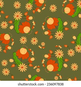 seamless background with yellow flowers