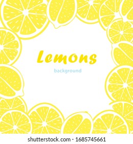 Seamless background with yellow lemon slices