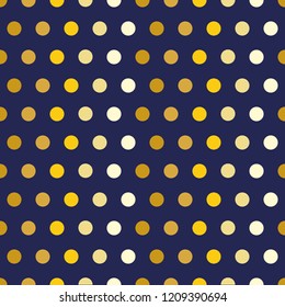 seamless background of yellow polka dots on blue