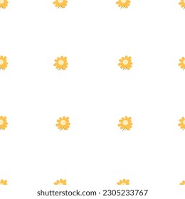 Seamless background with yellow simple flowers. Vector
