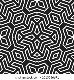 Seamless background for your designs. Modern vector black and white ornament. Geometric abstract pattern
