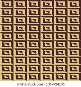 Seamless background for your designs. Modern vector ornament. Geometric abstract brown and golden pattern