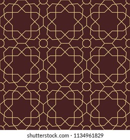 Seamless background for your designs. Modern vector golden ornament. Geometric abstract pattern