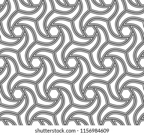 Seamless background for your designs. Modern vector ornament. Geometric abstract pattern. Black and white colors