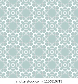 Seamless background for your designs. Modern vector ornament. Geometric abstract light blue and white pattern