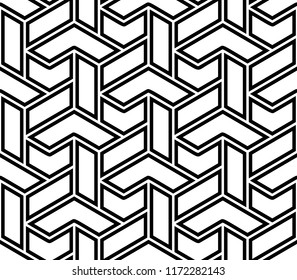 Seamless background for your designs. Modern vector black and white ornament. Geometric abstract pattern