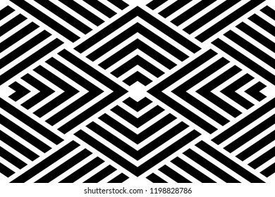 Seamless background for your designs. Modern vector black and white ornament. Geometric abstract pattern