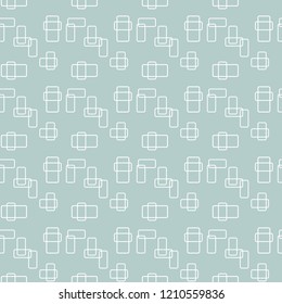 Seamless background for your designs. Modern vector ornament. Geometric abstract light blue and white pattern