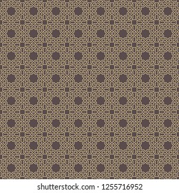 Seamless background for your designs. Modern vector golden ornament. Geometric abstract pattern