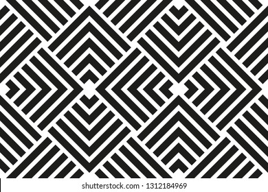 Seamless background for your designs. Modern vector black and white ornament. Geometric abstract pattern