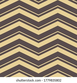 Seamless background for your designs. Modern vector ornamentwhith brown and golden zigzags. Geometric abstract pattern