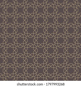 El fondo perfecto para tus diseños. Ornamento vectorial moderno marrón y dorado. Patrón abstracto geométrico