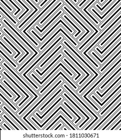 Seamless background for your designs. Modern vector black and white ornament. Geometric abstract pattern