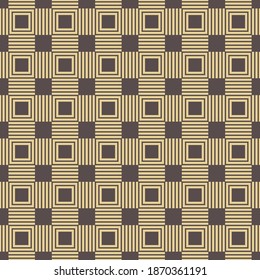 Seamless background for your designs. Modern vector ornament. Geometric abstract brown and golden pattern